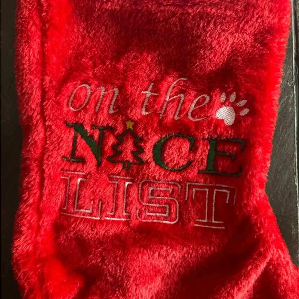Christmas Stocking For Your Cat “On The Nice List” NWT